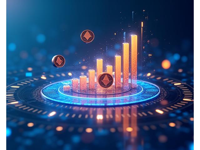 Representación digital de monedas de criptomonedas (Bitcoin, Ethereum, etc.) flotando alrededor de un gráfico financiero ascendente, con un escudo de seguridad y data futurista de fondo.