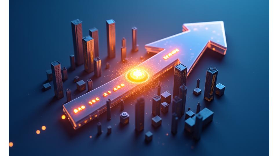 Diagrama de flujo o infografía que representa el movimiento de capital de instituciones financieras tradicionales a activos digitales, con flechas grandes y logotipos simbólicos de bancos y cripto. Dinero fluyendo hacia una moneda digital grande y brillante.