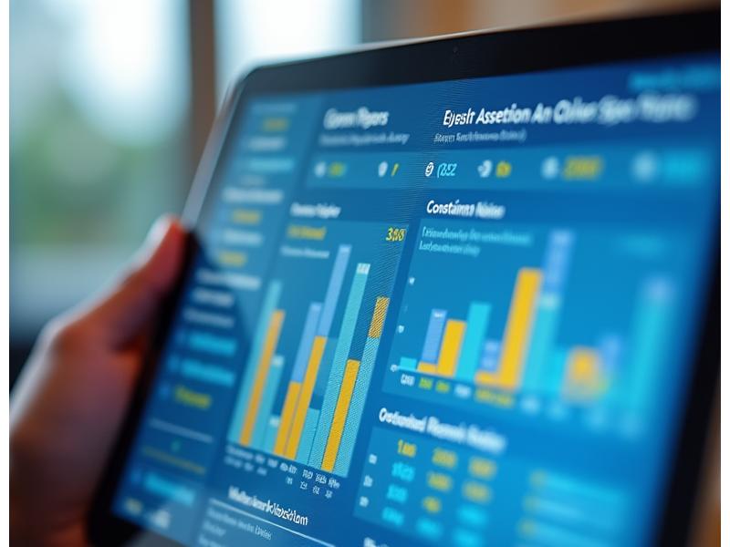 Herramienta interactiva en pantalla de ordenador para la optimización de carteras, con controles deslizantes y gráficos de barras que muestran la distribución de activos y los resultados de escenarios.