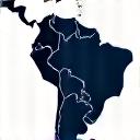 Mapa estilizado de América Latina con iconos financieros, representando mercados latinoamericanos.