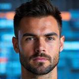 Carlos Ramírez, con un look moderno y profesional, experto en DeFi y criptomonedas.