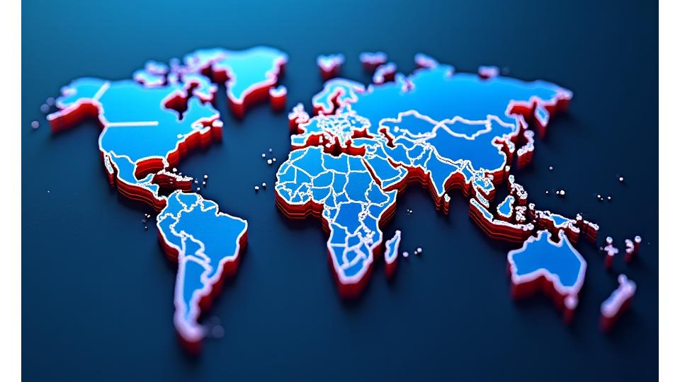 Mapa conceptual con nodos interconectados representando diferentes sectores Fintech como pagos, blockchain, y préstamos, con zonas de calor indicando alta disrupción.